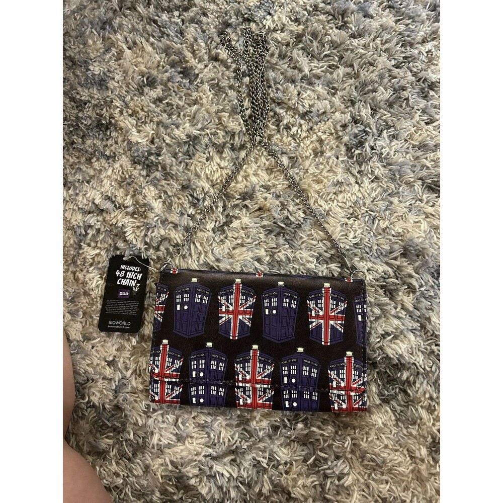 Doctor Who Wallet with Chain Police Public Call Box Pattern Crossbody New - Picture 5 of 7